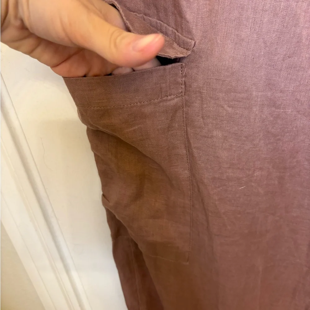 L*Space Sundown Dusty Pink Linen Cargo Pants Wide Leg Boho Coastal XL NWT - Picture 6 of 12